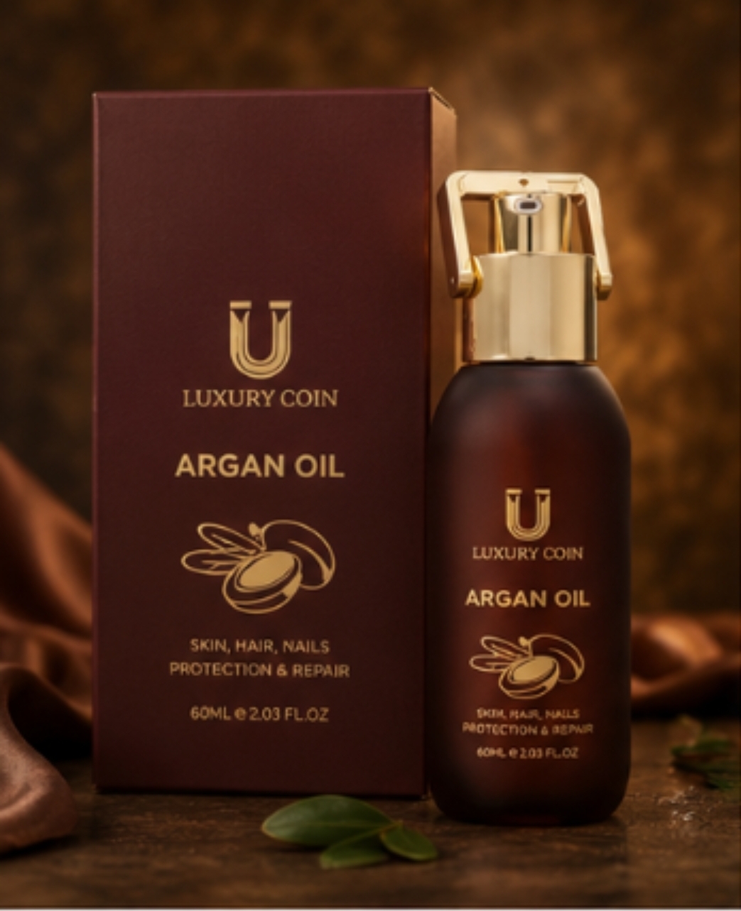 روغن تقویت کننده مو و ابرو آرگان ضخیم کننده مو برند لاکچری کوین